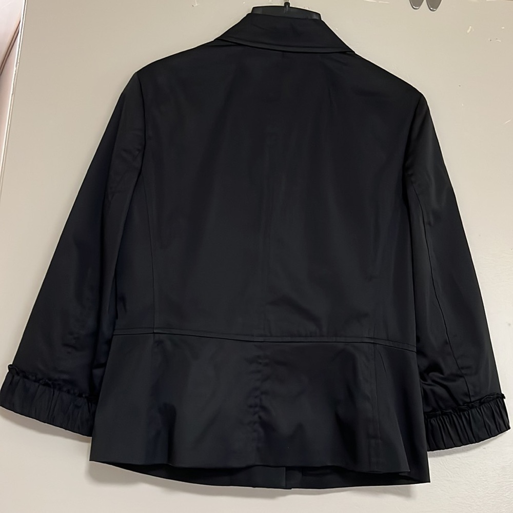 Talbots black ruffle front jacket - Picture 11 of 16